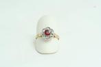 Ring - 18 karaat Geel goud Robijn - Diamant - Bloemring, Sieraden, Tassen en Uiterlijk, Ringen, Nieuw