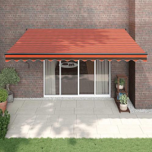 vidaXL Luifel automatisch uitschuifbaar 4x3 m oranje en, Tuin en Terras, Zonneschermen, Nieuw, Verzenden