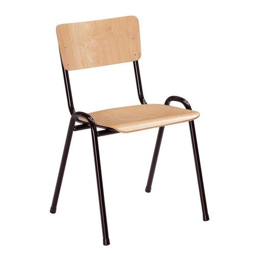 Houten schoolstoel, eetkamerstoel, kantinestoel, kerkstoel, Huis en Inrichting, Stoelen, Vijf, Zes of meer stoelen, Zwart, Nieuw
