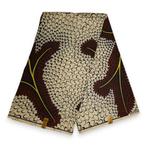 Afrikaanse stof - Bruin PO-5014 - Polycotton, Hobby en Vrije tijd, Stoffen en Lappen, Ophalen of Verzenden, Nieuw