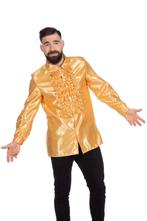 Disco Blouse Ruches Goud, Kleding | Heren, Carnavalskleding en Feestkleding, Verzenden, Nieuw