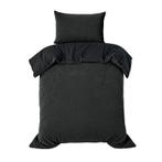 Teddy fleece dekbedovertrek met reliëf - antraciet - 140 x, Verzenden, Nieuw, Grijs