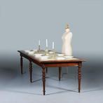 Praktische chique lange noten eetkamertafel of werktafel met, Ophalen of Verzenden