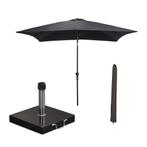 Garden Impressions Lotus stokparasol 250x250 cm - zwart incl, Verzenden, Nieuw