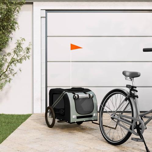 vidaXL Hondenfietstrailer oxford stof en ijzer zwart en, Dieren en Toebehoren, Overige Dieren-accessoires, Nieuw, Verzenden
