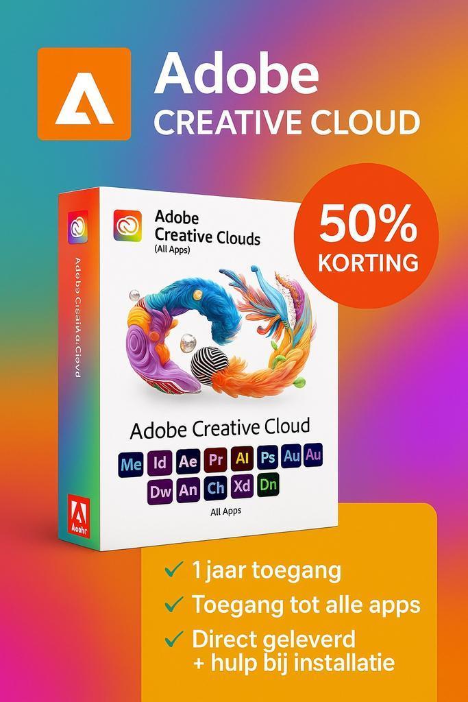 BLACK FRIDAY | ADOBE CREATIVE CLOUD | 2 APPARATEN, Computers en Software, Ontwerp- en Bewerkingssoftware, Nieuw, MacOS, Windows