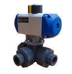 40mm L-bore 3-Weg PVC Pneumatische Kogelkraan Dubbelwerkend, Verzenden, Nieuw