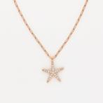 Halsketting - 14 karaat Roségoud Diamant (Natuurlijk), Sieraden, Tassen en Uiterlijk, Kettingen, Nieuw