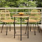 vidaXL Eettafel Ø55 cm gehard glas en staal, Verzenden, Nieuw, Metaal