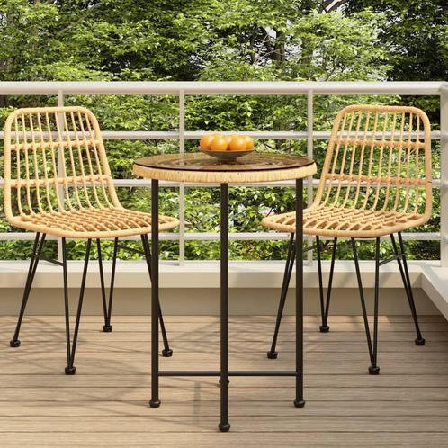 vidaXL Eettafel Ø55 cm gehard glas en staal, Tuin en Terras, Tuintafels, Nieuw, Metaal, Verzenden