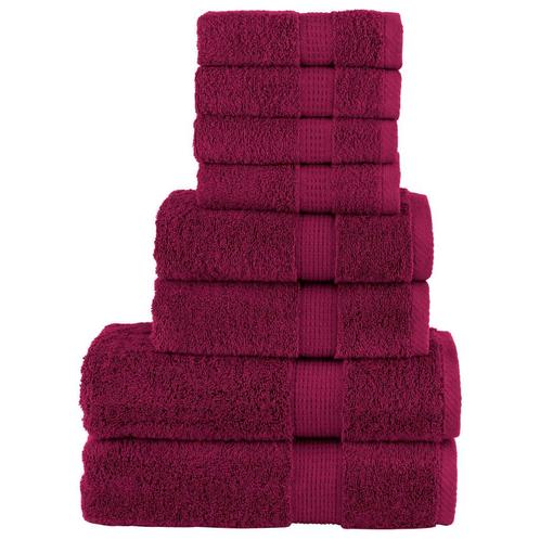 vidaXL 8-delige Handdoekenset SOLUND 600 g/m² bordeauxrood, Huis en Inrichting, Badkamer | Badtextiel en Accessoires, Rood, Nieuw