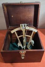 Vernier sextant - Messing, Glas - met houten doos, Antiek en Kunst, Curiosa en Brocante