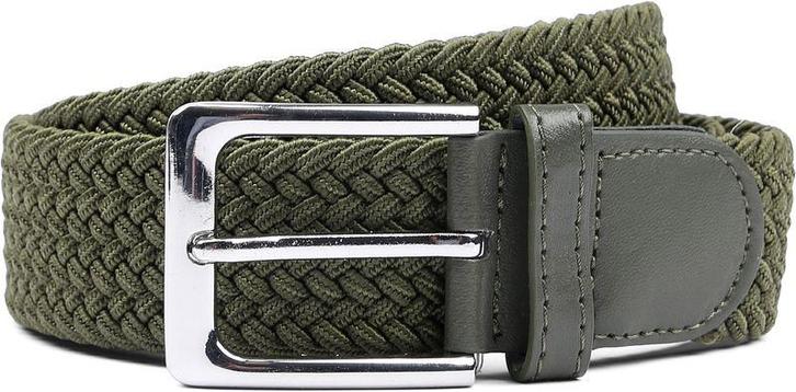 Geweven Riem Legergroen maat 115 Heren, Kleding | Heren, Riemen en Ceinturen, Nieuw, Echt leder, Verzenden