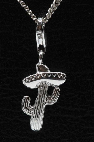Zilveren Cactus met sombrero hanger en/of bedel, Sieraden, Tassen en Uiterlijk, Bedels, Verzenden
