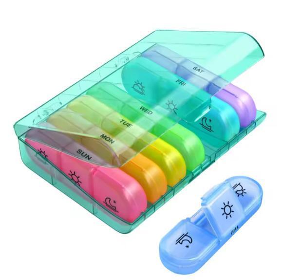 Wekelijkse pillendoos – 7 dagdoosjes met 3 vakken per dag, Huis en Inrichting, Kasten | Overige, Nieuw, Verzenden