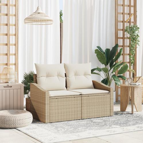 vidaXL Tuinbank 2-zits met opbergruimte en kussens poly, Tuin en Terras, Tuinsets en Loungesets, Nieuw, Rotan, Verzenden