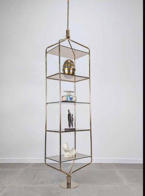Stellingkast - Glas, Metaal - Set rekstellingen Tension, Antiek en Kunst, Kunst | Designobjecten