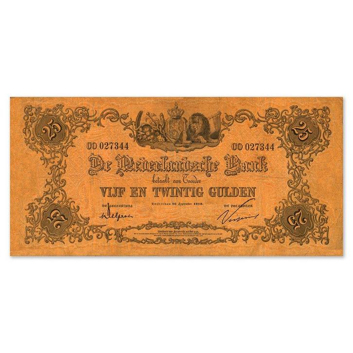 25 Gulden Geeltje 1860 ZFr, Postzegels en Munten, Bankbiljetten | Nederland, Verzenden