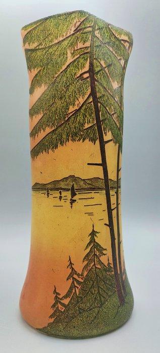LEGRAS (1839-1916) - Vaas - Art Nouveau geëmailleerd met, Antiek en Kunst, Antiek | Glas en Kristal