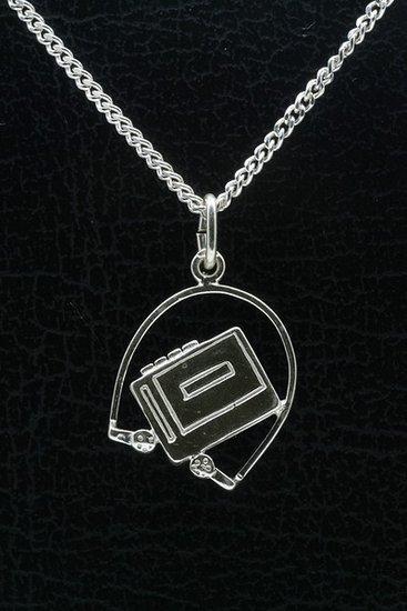 Zilveren Walkman ketting hanger, Sieraden, Tassen en Uiterlijk, Kettinghangers, Verzenden