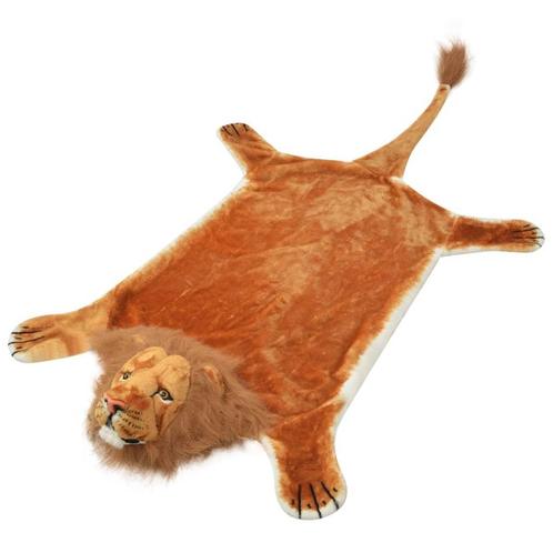vidaXL Leeuwenvloerkleed pluche 205 cm bruin, Huis en Inrichting, Stoffering | Tapijten en Kleden, Bruin, Nieuw, Verzenden