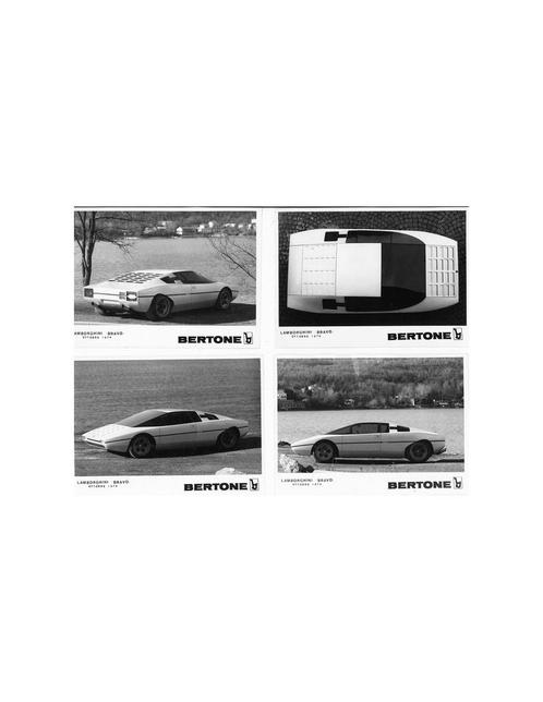1974 LAMBORGHINI BRAVO BERTONE PERSFOTO, Boeken, Auto's | Folders en Tijdschriften