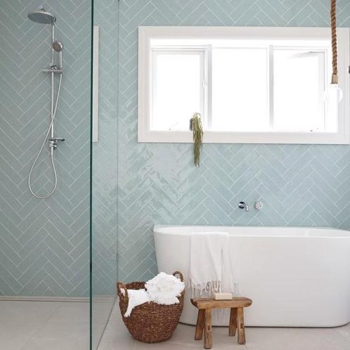 Wandtegel Blauw 7,5x30cm (Muurtegels, Afbouwmaterialen), Doe-het-zelf en Verbouw, Tegels, Minder dan 20 cm, 20 tot 40 cm, 10 m² of meer