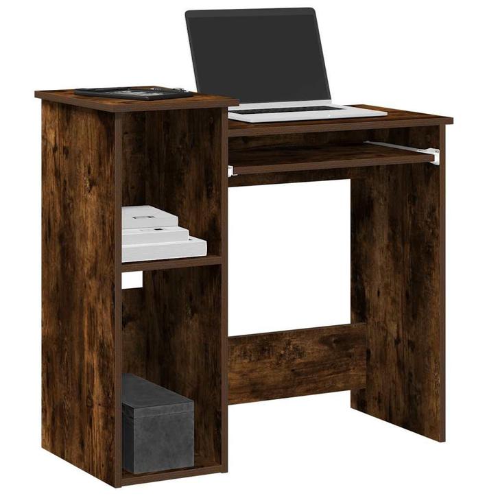vidaXL Bureau met schappen 84x40x78 cm bewerkt hout gerookt, Huis en Inrichting, Bureaus, Nieuw, Verzenden