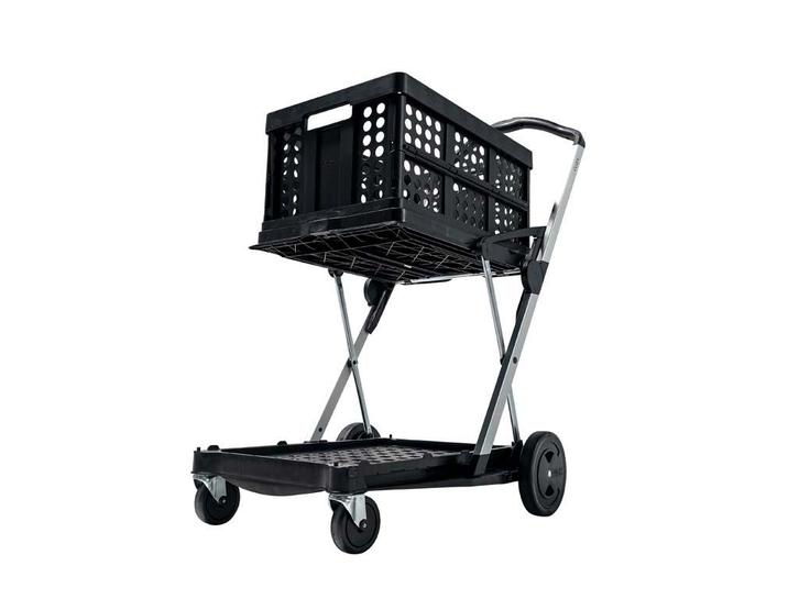 Clax trolley + 1 vouwkrat  -  Zwart  -  910 mm x 550 mm x, Zakelijke goederen, Kantoor en Winkelinrichting | Magazijn, Stelling en Opslag