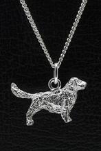 Zilveren Clumber spaniel met staart ketting hanger - groot, Verzenden, Nieuw