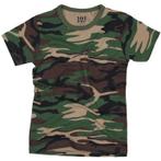 T-shirt camouflage groen/woodland kind-158/164 NIEUW