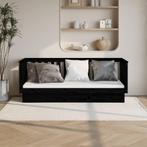 vidaXL Slaapbank 75x190 cm massief grenenhout zwart, Eenpersoons, Verzenden, Zwart, Nieuw