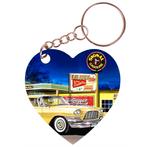 Sleutelhanger hartje 5x5cm - Amerikaanse Auto Route 66 Teken, Verzamelen, Sleutelhangers, Ophalen of Verzenden, Nieuw