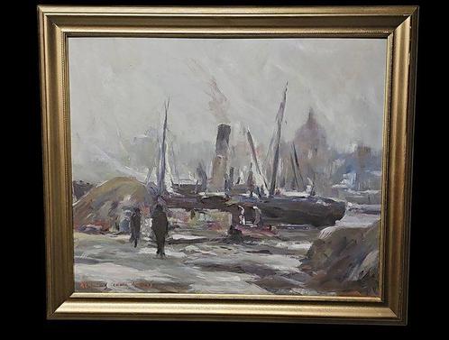 Antoine Reniers (1923-2013) - Havenzicht, Antiek en Kunst, Kunst | Schilderijen | Klassiek