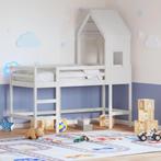 vidaXL Halfhoogslaper met ladder en bedhuis grenenhout wit, Huis en Inrichting, 90 cm, Eenpersoons, Verzenden, Wit