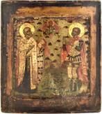 Icoon - Twee heiligen, Sinterklaas - Hout