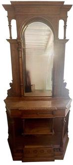 Antique 19th Century Console Table with Carved Mirror -, Antiek en Kunst