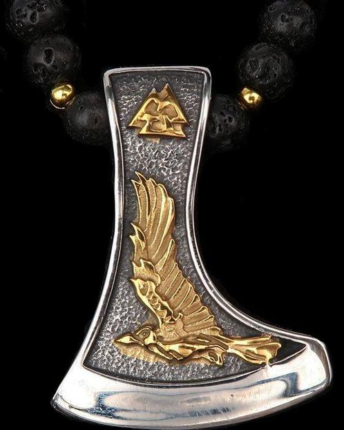 Pierre de lave - Noorse ketting - Viking bijl - Odins, Antiek en Kunst, Antiek | Boeken en Bijbels