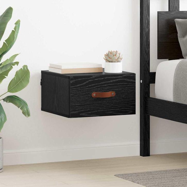 vidaXL Wandkastje Zwart Eiken 35 x 35 x 20 cm Bewerkt hout, Huis en Inrichting, Kasten | Overige, Nieuw, Verzenden