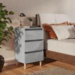 vidaXL Nachtkastje met massief houten poten 40x35x69 cm, Minder dan 45 cm, Verzenden, Nieuw, 55 tot 70 cm