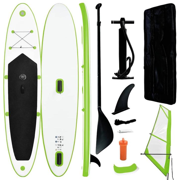 vidaXL Stand Up Paddleboard opblaasbaar met zeilset groen en, Watersport en Boten, Suppen, Nieuw, Verzenden
