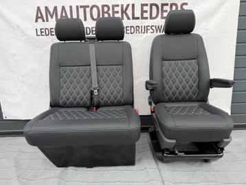 Stoel en Bank voor Transporter T5 T6  met zwart leder beschikbaar voor biedingen