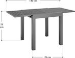 2dekans | Juskys Uitklapbare Tuintafel Laki - 70 x 70 cm -, Tuin en Terras, Tuinsets en Loungesets, Ophalen of Verzenden, Zo goed als nieuw
