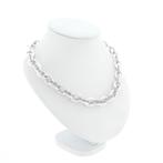 Zilveren fantasie schakel ketting  | 45,5 cm - 49 cm, Ophalen of Verzenden, Gebruikt, Overige kleuren, Zilver