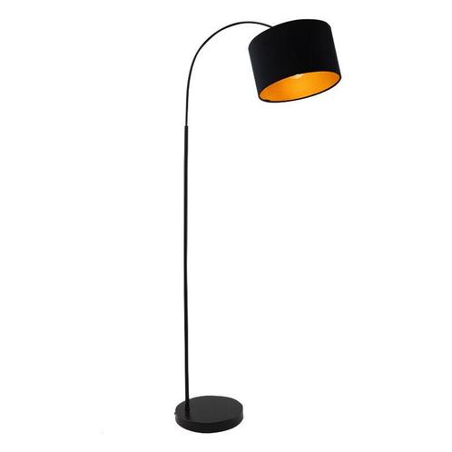 Moderne booglamp Urvin, zwart, stof, Huis en Inrichting, Lampen | Vloerlampen, Nieuw, Stof, 150 tot 200 cm, Ophalen of Verzenden