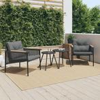 vidaXL Tuinstoelen 2 st met kussens staal zwart, Tuin en Terras, Tuinsets en Loungesets, Verzenden, Nieuw, Rvs, Tuinset