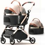 Hondenbuggy BELLO Goud & Zwart - Opvouwbaar - Premium ban..., Dieren en Toebehoren, Ophalen of Verzenden, Nieuw