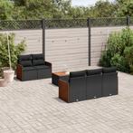 vidaXL 6-delige Loungeset met kussens poly rattan zwart, Tuin en Terras, Tuinsets en Loungesets, Verzenden, Nieuw, Rotan, Loungeset