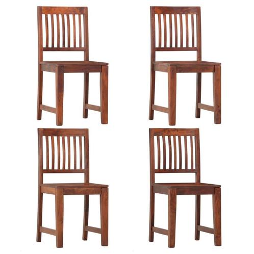 vidaXL Eetkamerstoelen 4 st massief mangohout, Huis en Inrichting, Stoelen, Bruin, Nieuw, Verzenden