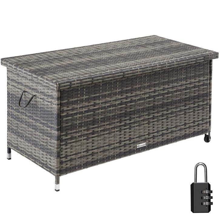Wicker opbergbox Kiruna met kunststof gaas, 120x55x61,5cm, 2, Tuin en Terras, Overige Tuin en Terras, Verzenden